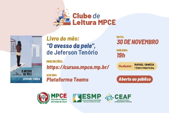 CLUBE DE LEITURA MPCE - O AVESSO DA PELE, DE JEFERSON TENÓRIO - Nº 16
