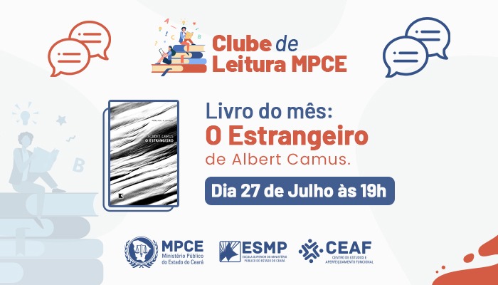 CLUBE DE LEITURA MPCE - EDIÇÃO Nº 23 - O ESTRANGEIRO - DE ALBERT CAMUS