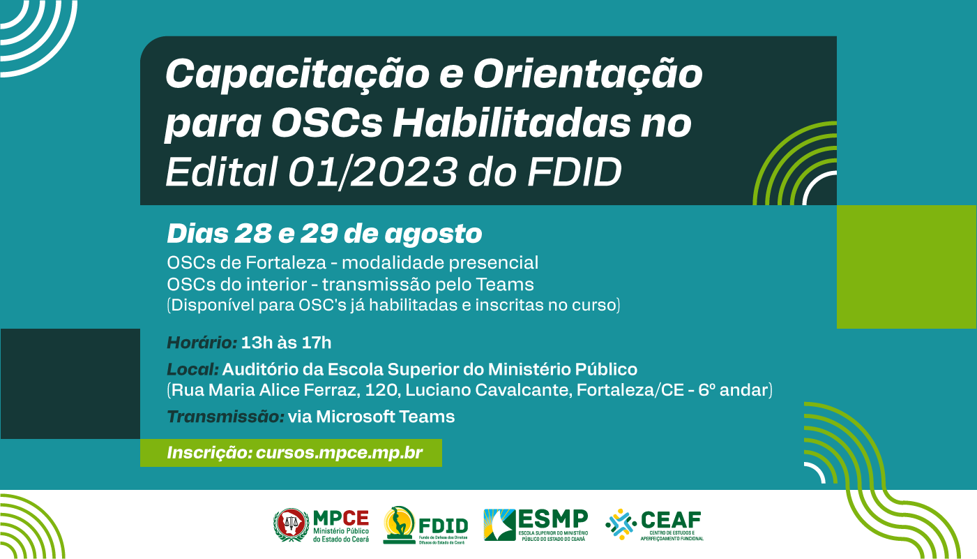 CAPACITAÇÃO E ORIENTAÇÃO PARA OSCs HABILITADOS NO EDITAL 01/2023 DO FDID