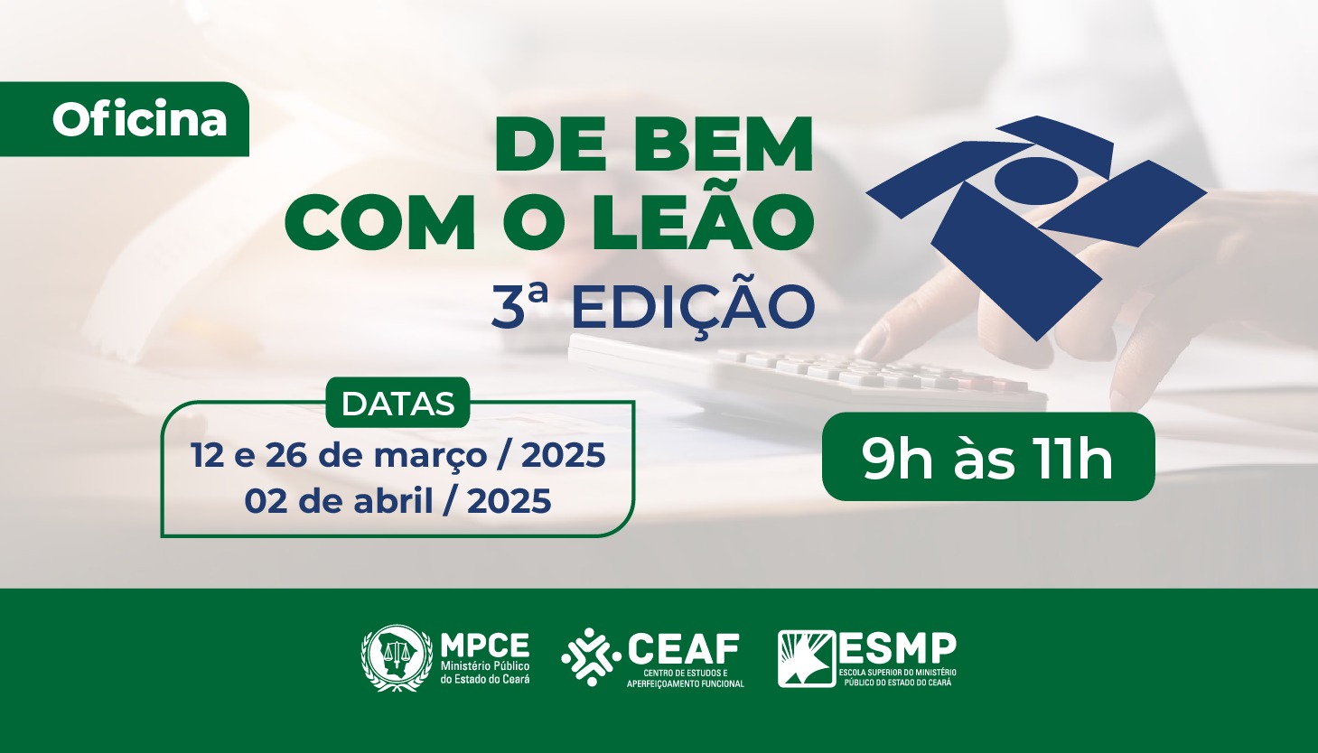 OFICINA: DE BEM COM O LEÃO - 3ª EDIÇÃO