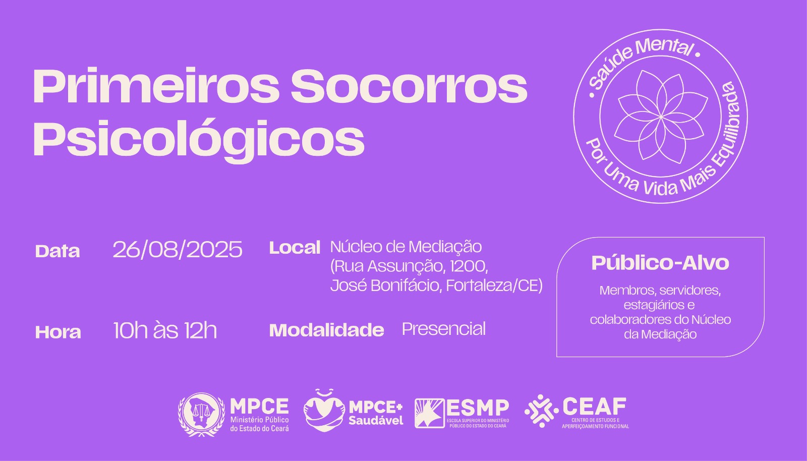 PRIMEIROS SOCORROS PSICOLÓGICOS - NÚCLEO DE MEDIAÇÃO